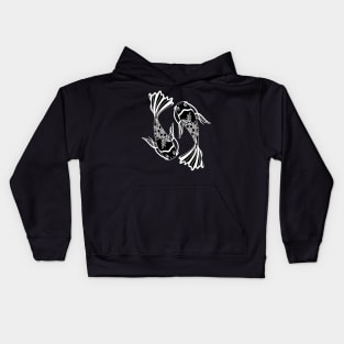 Koi Fish Black and White Palette Kids Hoodie